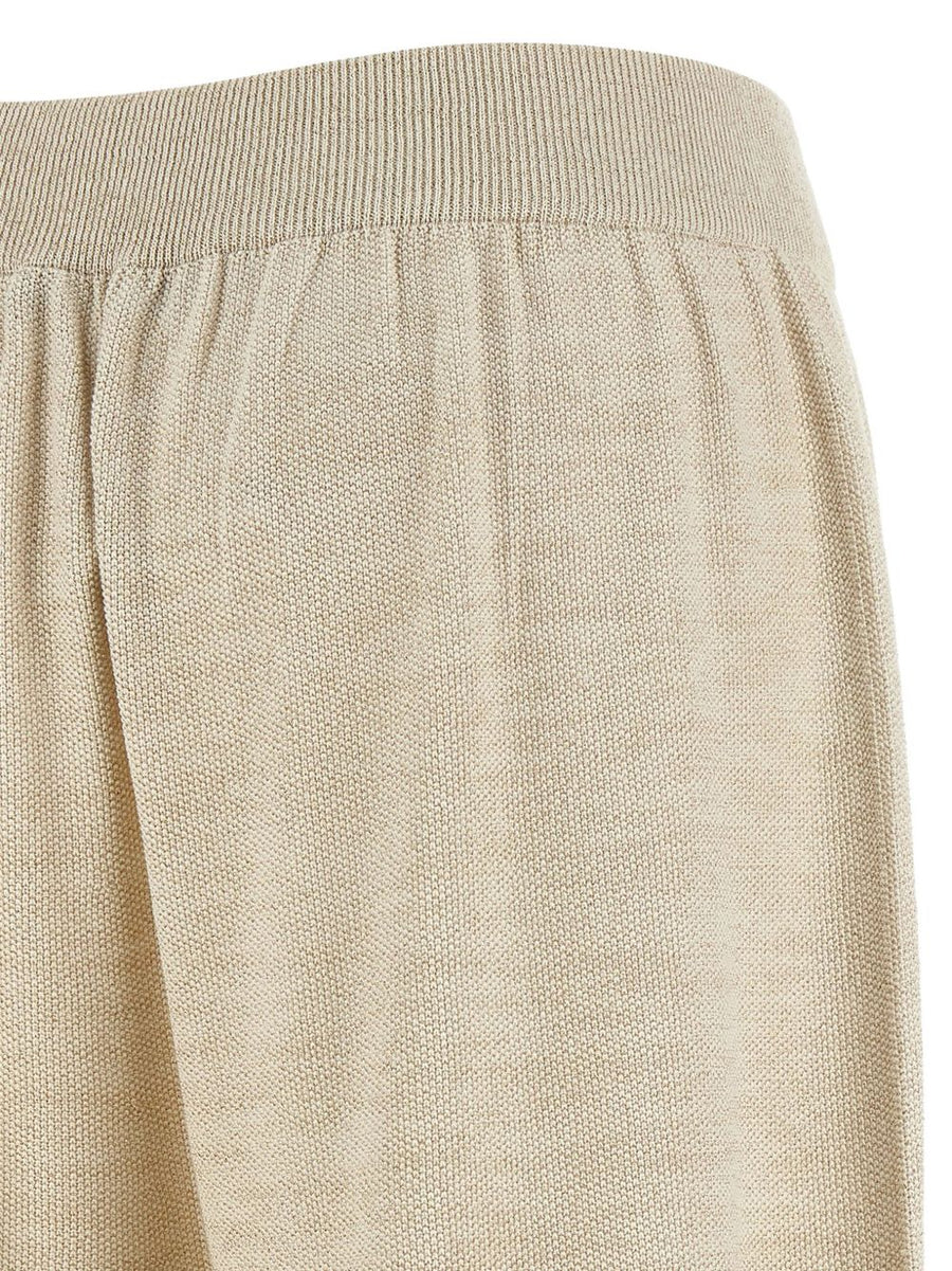 Fabiana Filippi Cotton Wide-Leg Trousers For Women Breathable Cotton Blend Elastic Waistband Office Wear