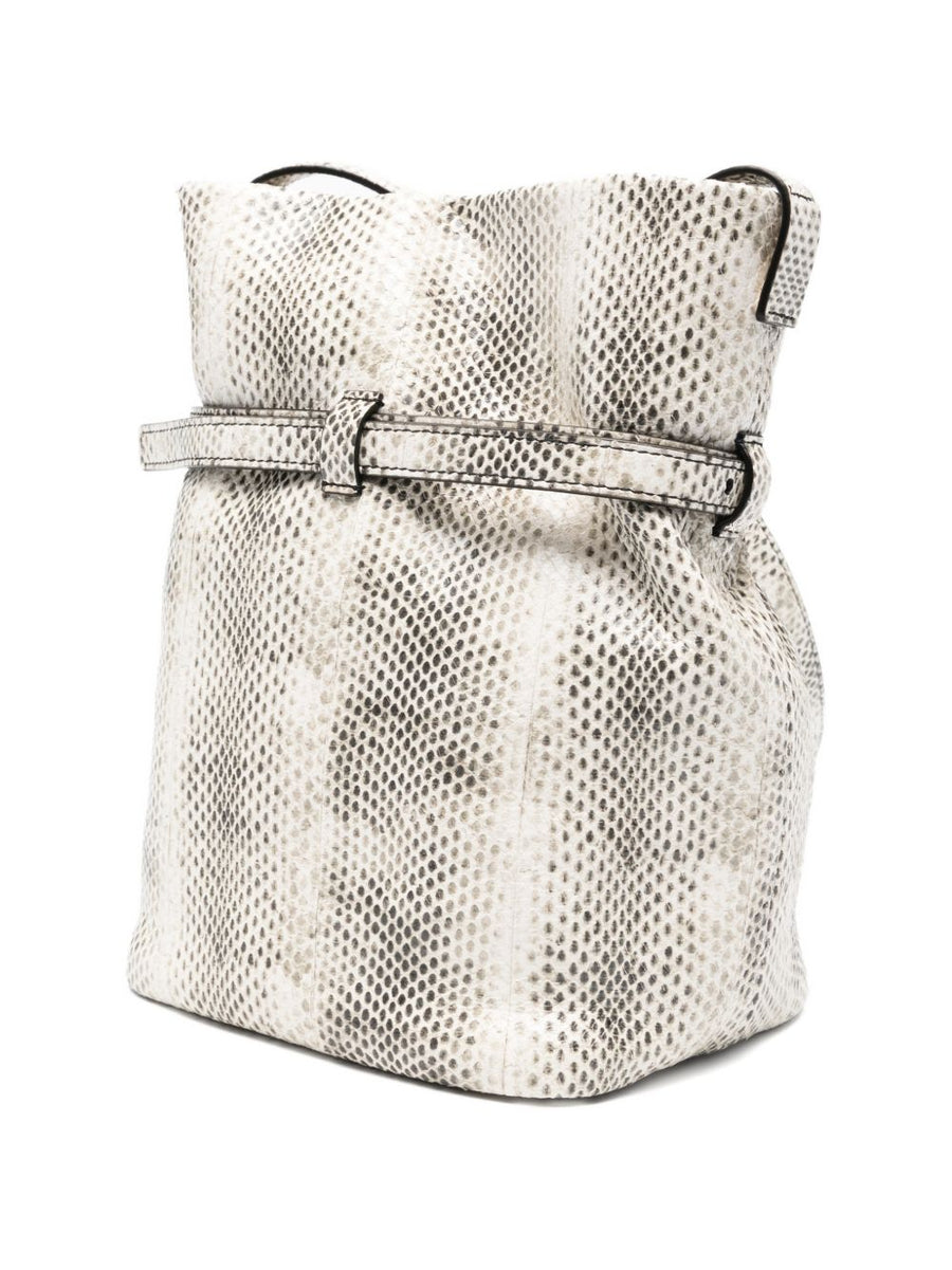 Emporio Armani Exclusive Python Print Leather Bucket Bag for Women With Adjustable Crossbody Strap