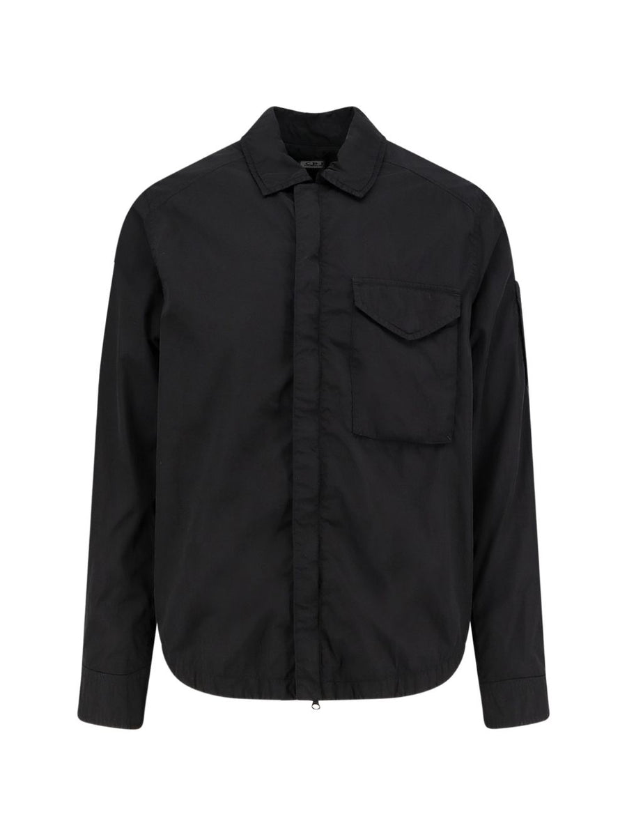 CP Company Nylon Overshirt For Men Versatile Layering Jacket With Patch Pocket And Button Front