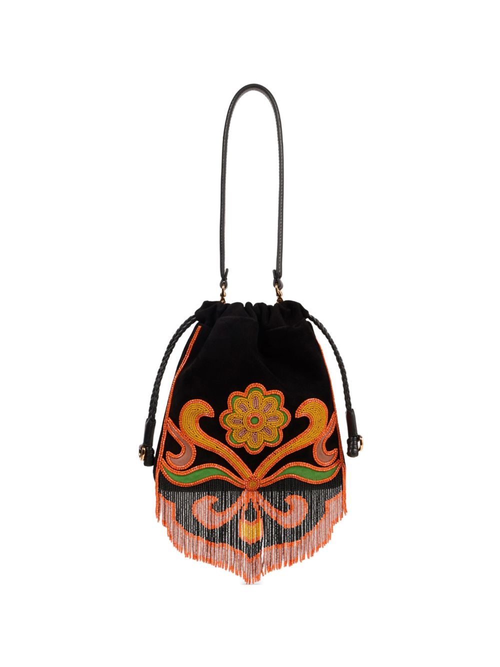 Etro Suede Kalispera Bag With Beads And Fringes