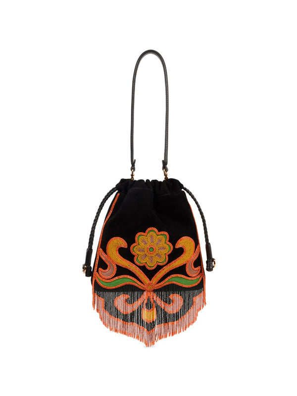 Etro Suede Kalispera Bag With Beads And Fringes