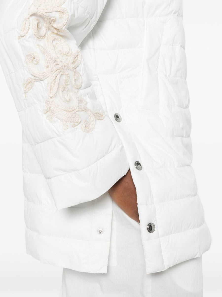 Ermanno Firenze Quilted Nylon Down Jacket for Women Warm Insulated With Press Studs