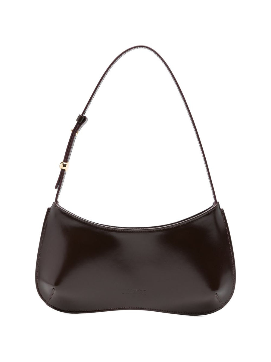 Jacquemus Bisou Beaded Leather Shoulder Bag Bordeaux