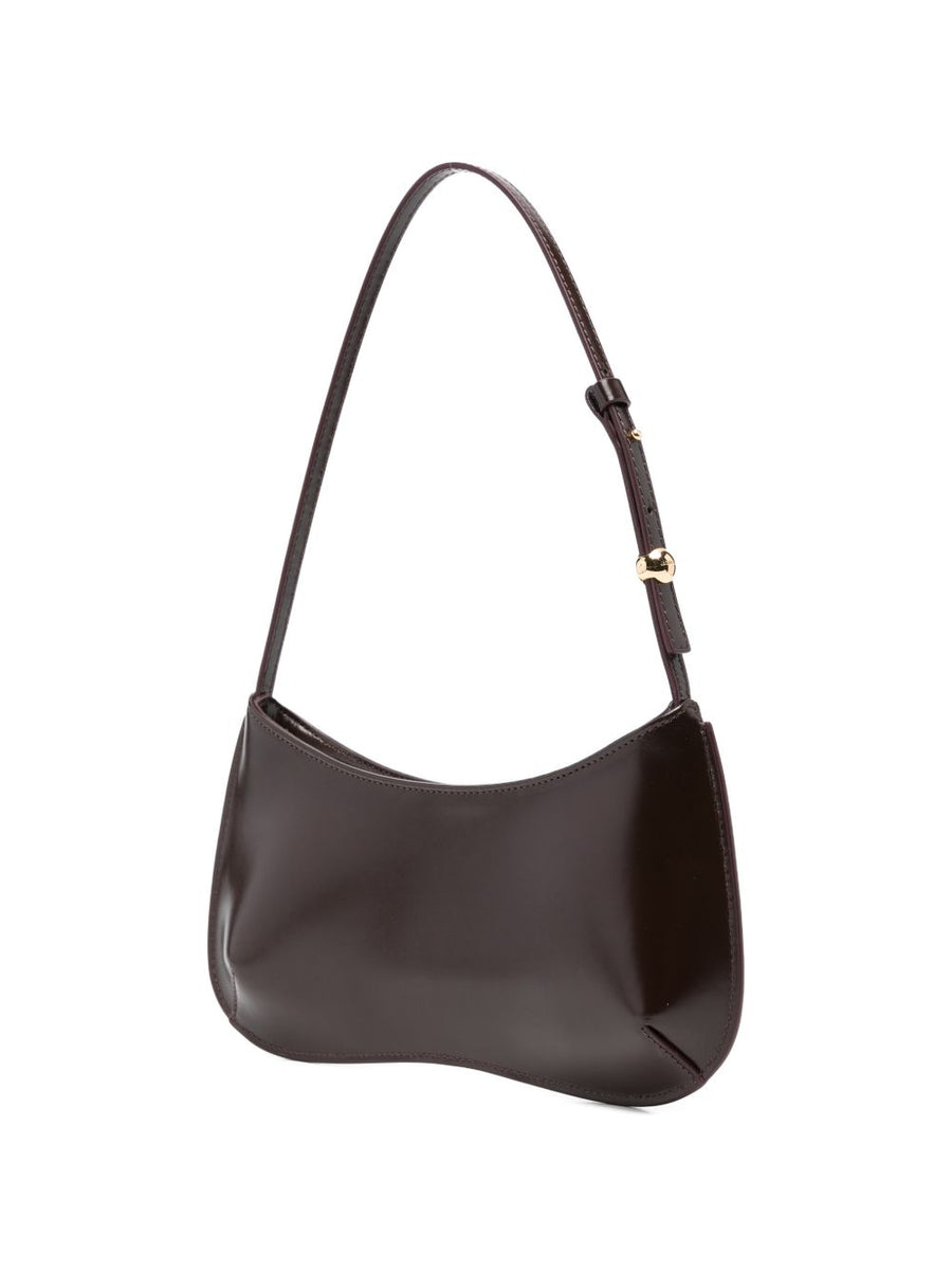Jacquemus Bisou Beaded Leather Shoulder Bag Bordeaux