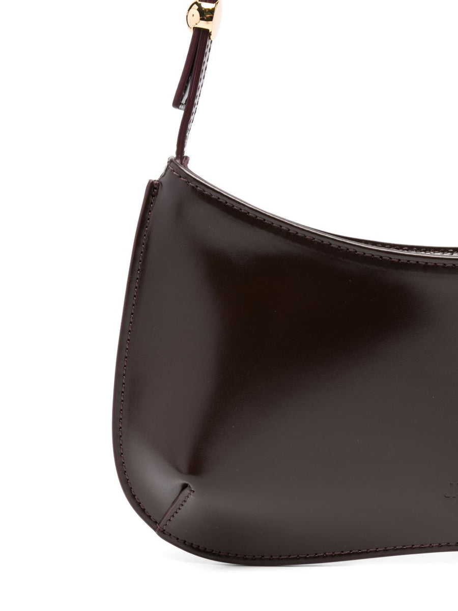 Jacquemus Bisou Beaded Leather Shoulder Bag Bordeaux