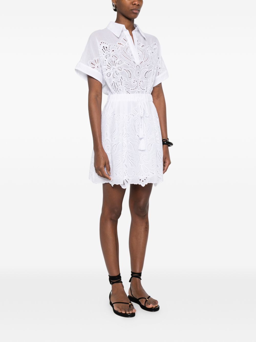 Ermanno Firenze Embroidered cotton shirtdress