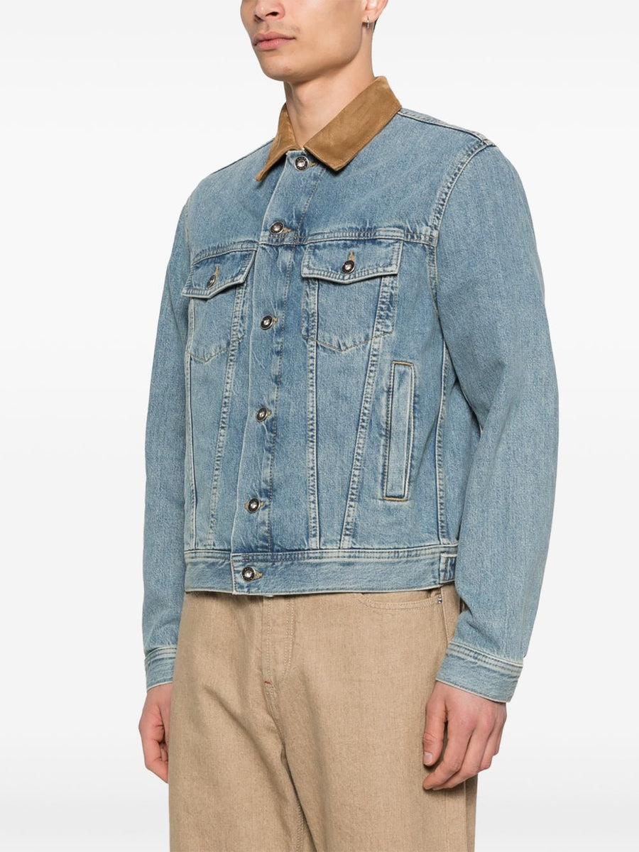 Jacob Cohen Denim Trucker Jacket For Men Light Blue Premium Layering Essential Everyday