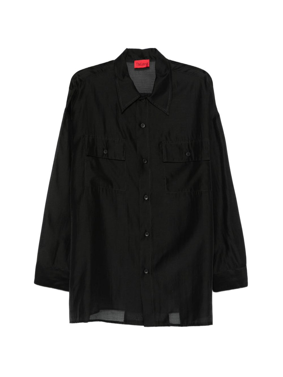 The Latest Lyocell Black Long Sleeve Shirt for Women Button Front Classic Collar Versatile Office Ready