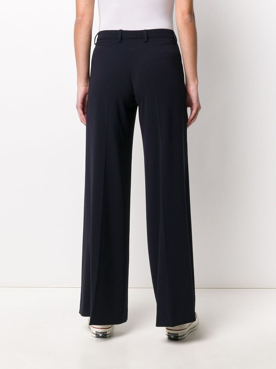 Cady Trousers Alberto Biani Navy Wide Leg For Women Desk-To-Evening Elegance And Versatility