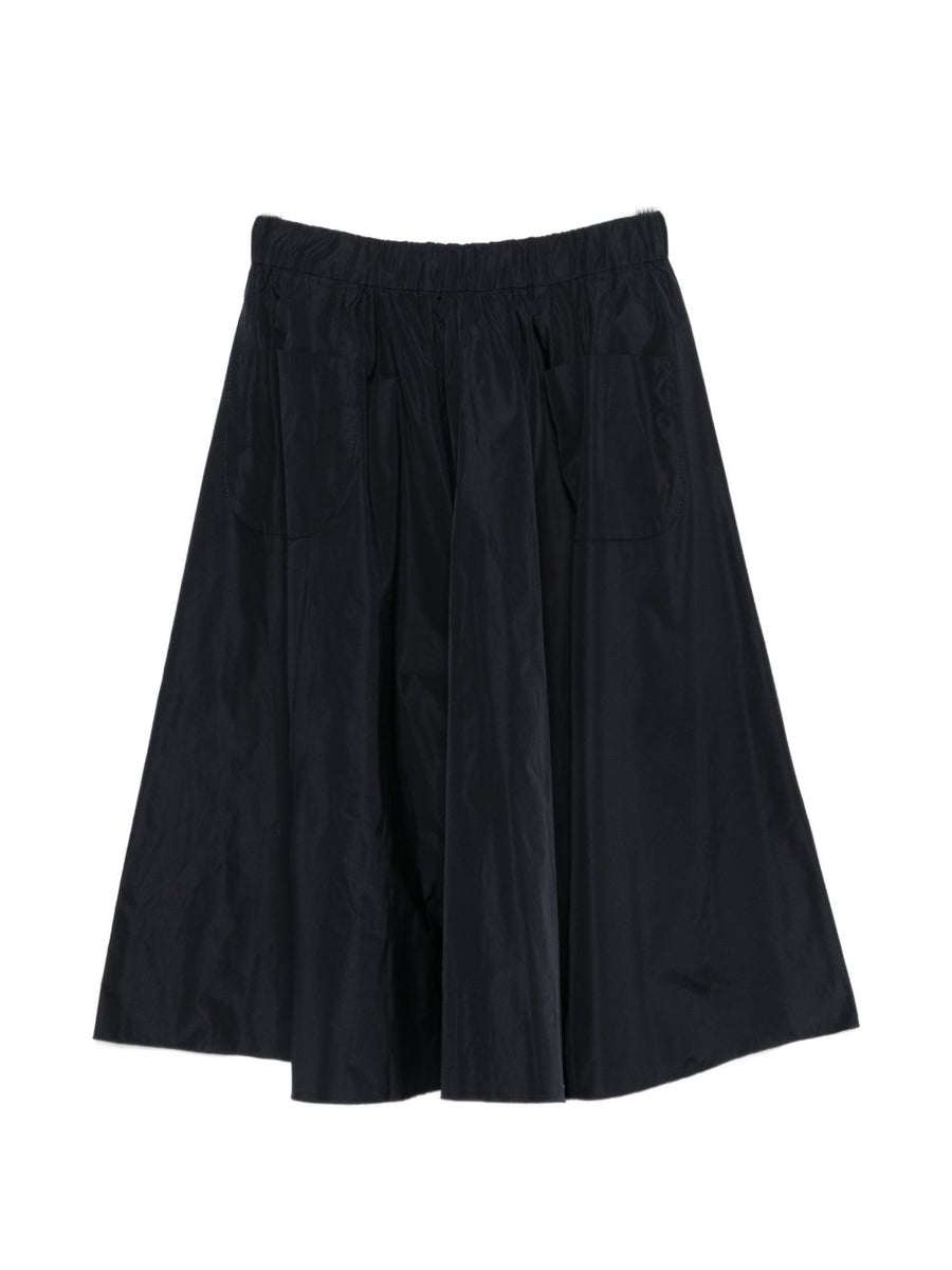 Susanne Bommer Navy Midi Skirt With Pockets Elastic Waistband For Women Versatile Wardrobe Staple