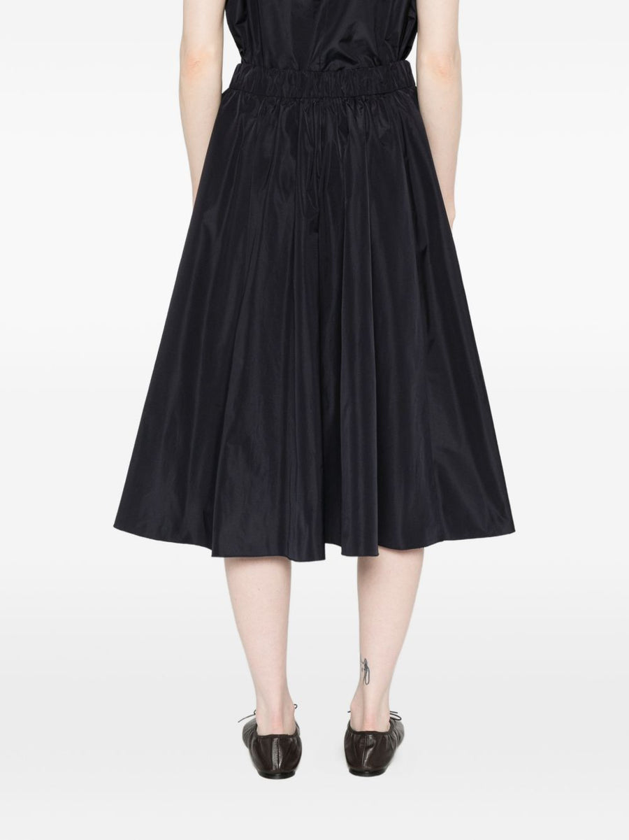 Susanne Bommer Navy Midi Skirt With Pockets Elastic Waistband For Women Versatile Wardrobe Staple