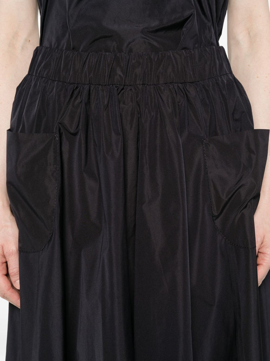 Susanne Bommer Navy Midi Skirt With Pockets Elastic Waistband For Women Versatile Wardrobe Staple