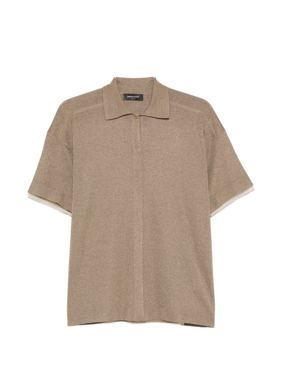 Fabiana Filippi Polo Shirt Women Polo Collar Polished Brown