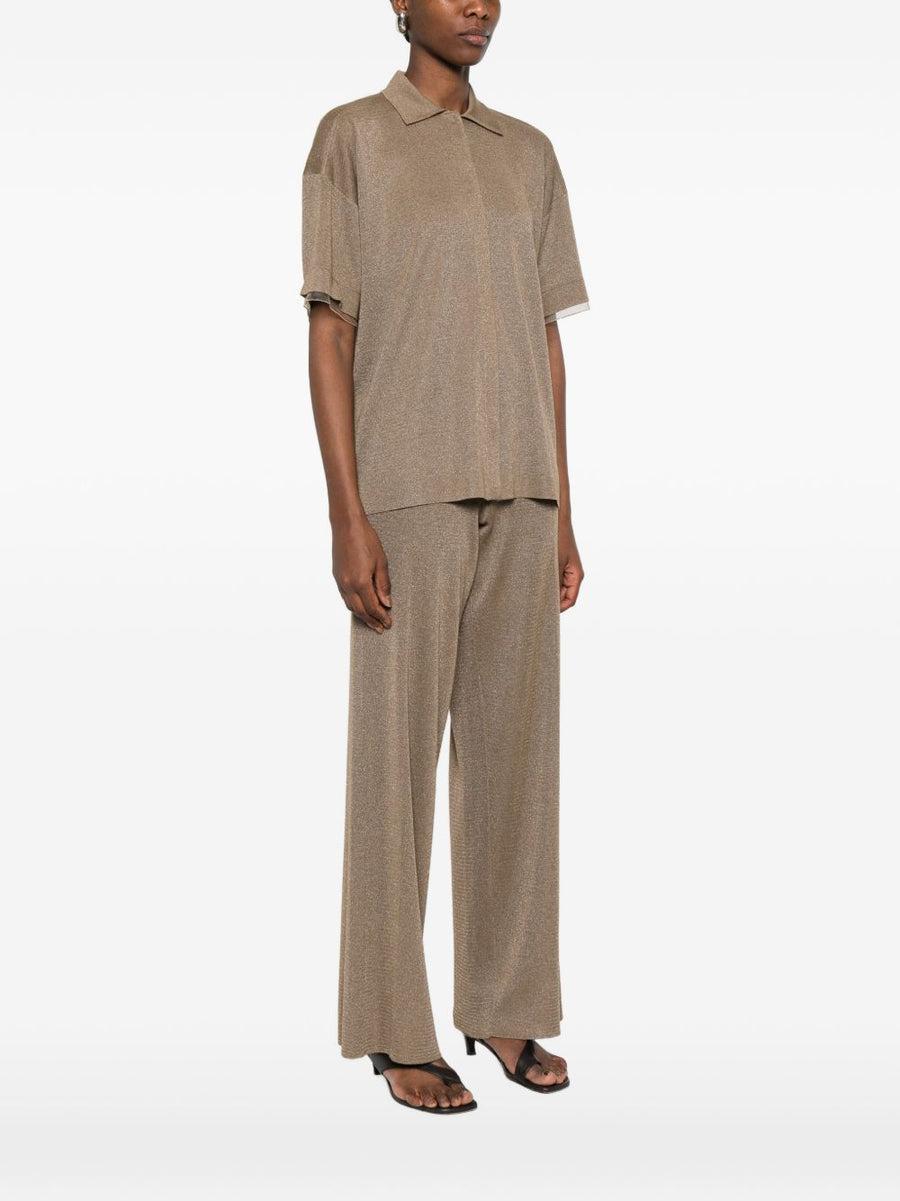 Fabiana Filippi Polo Shirt Women Polo Collar Polished Brown