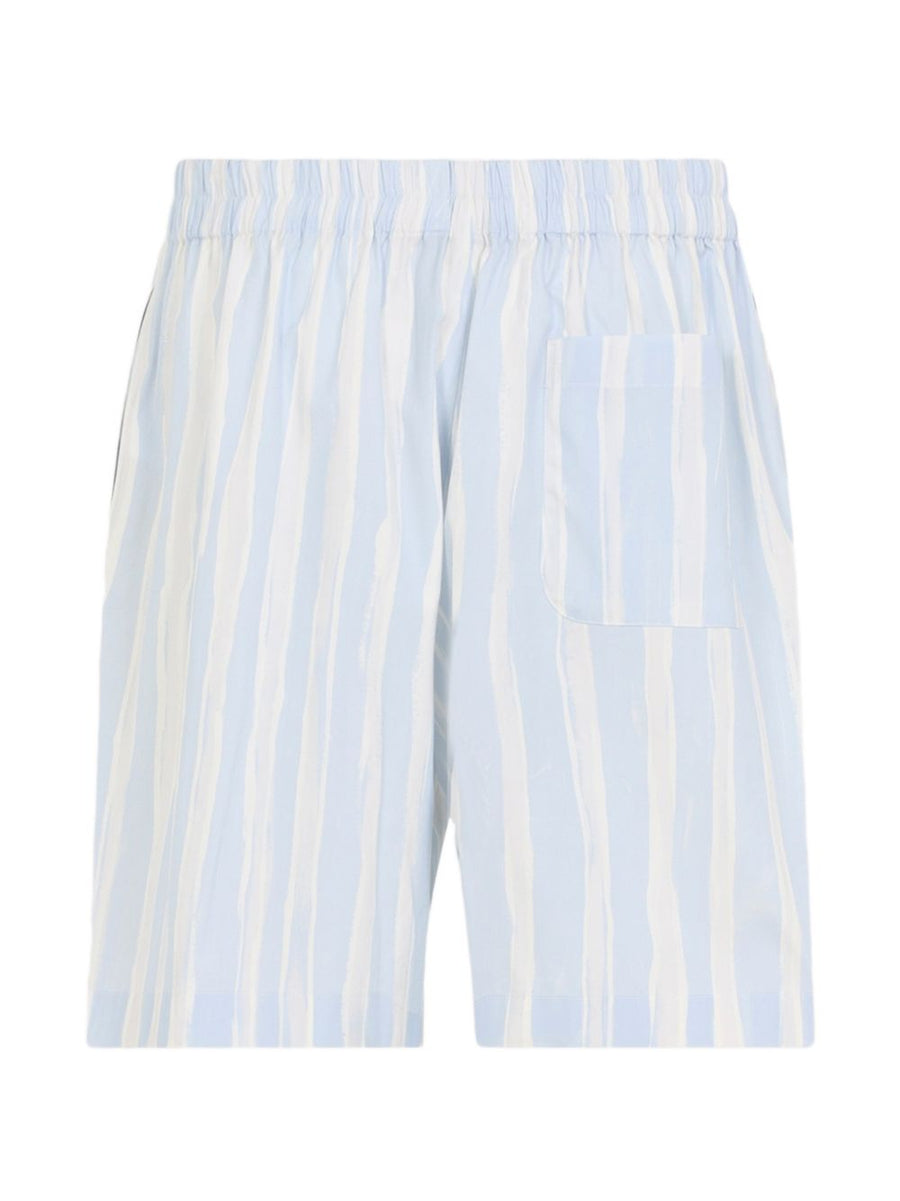Jacquemus Le Short Calecon Mens Blue Striped Cotton Short With Elastic Waistband Luxury Summer Essential