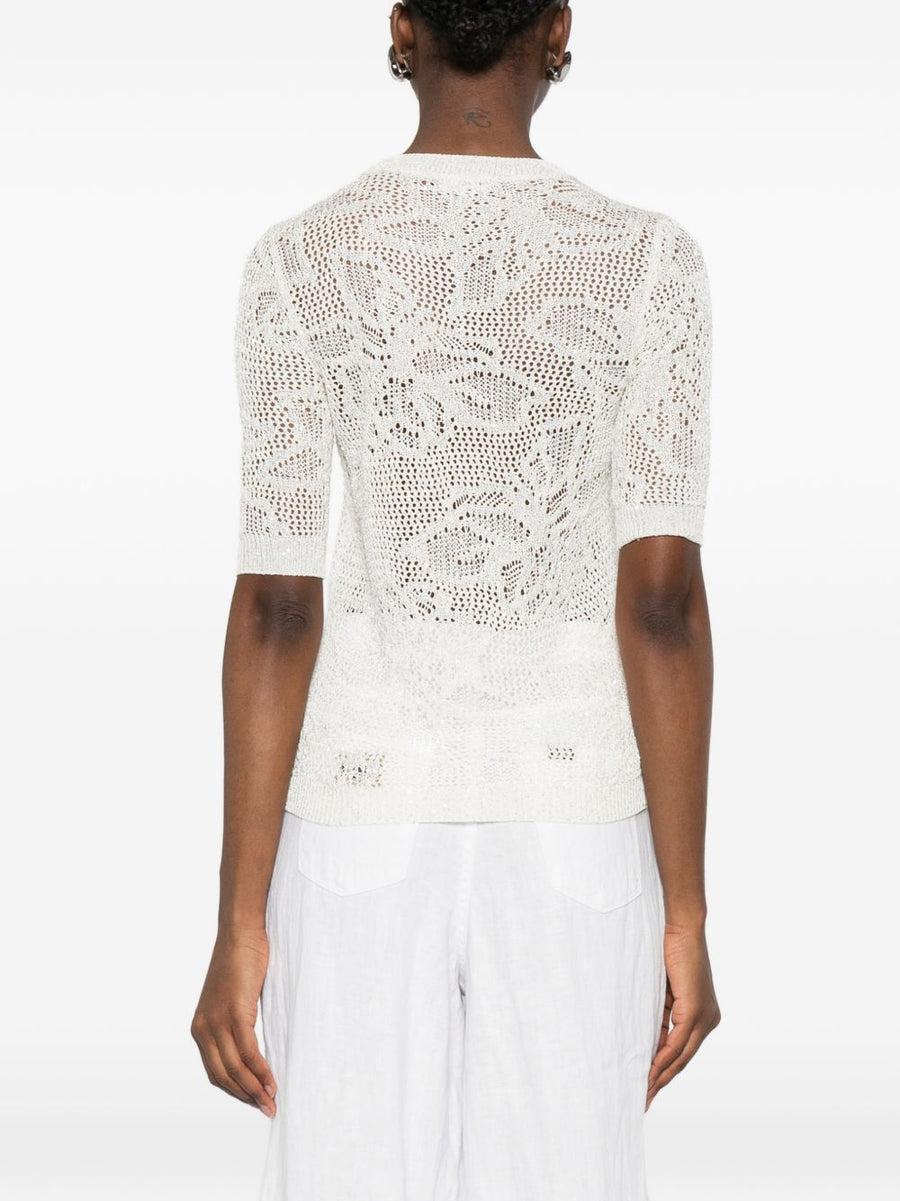Fabiana Filippi Openwork crewneck t-shirt