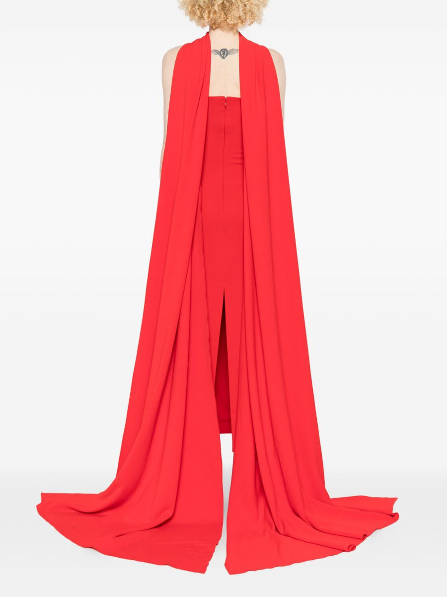 Solace London Martine Maxi Dress Bold Red Sleeveless With Draped Detailing For Modern Occasions