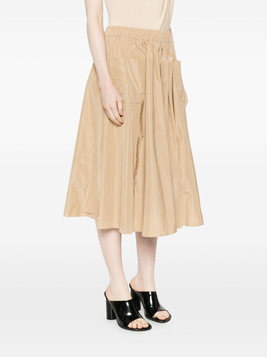 Susanne Bommer A Line Midi Skirt Beige Polyester 100 Front Pockets Elastic Waistband Women