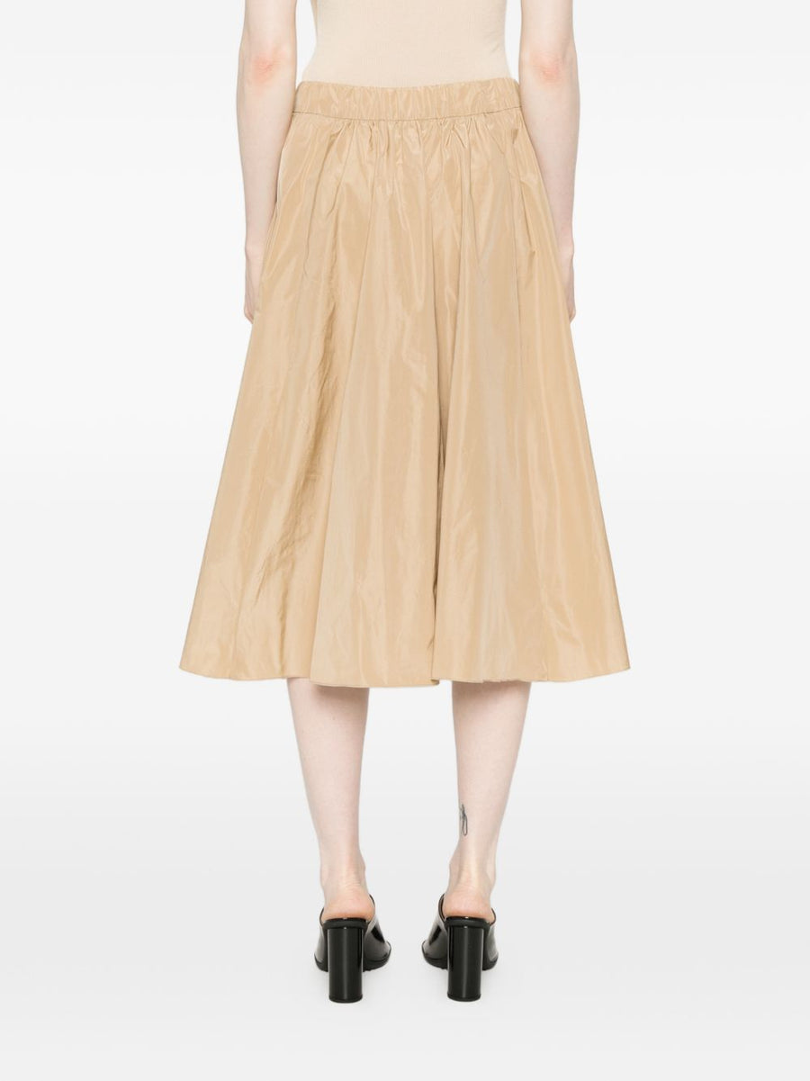 Susanne Bommer A Line Midi Skirt Beige Polyester 100 Front Pockets Elastic Waistband Women