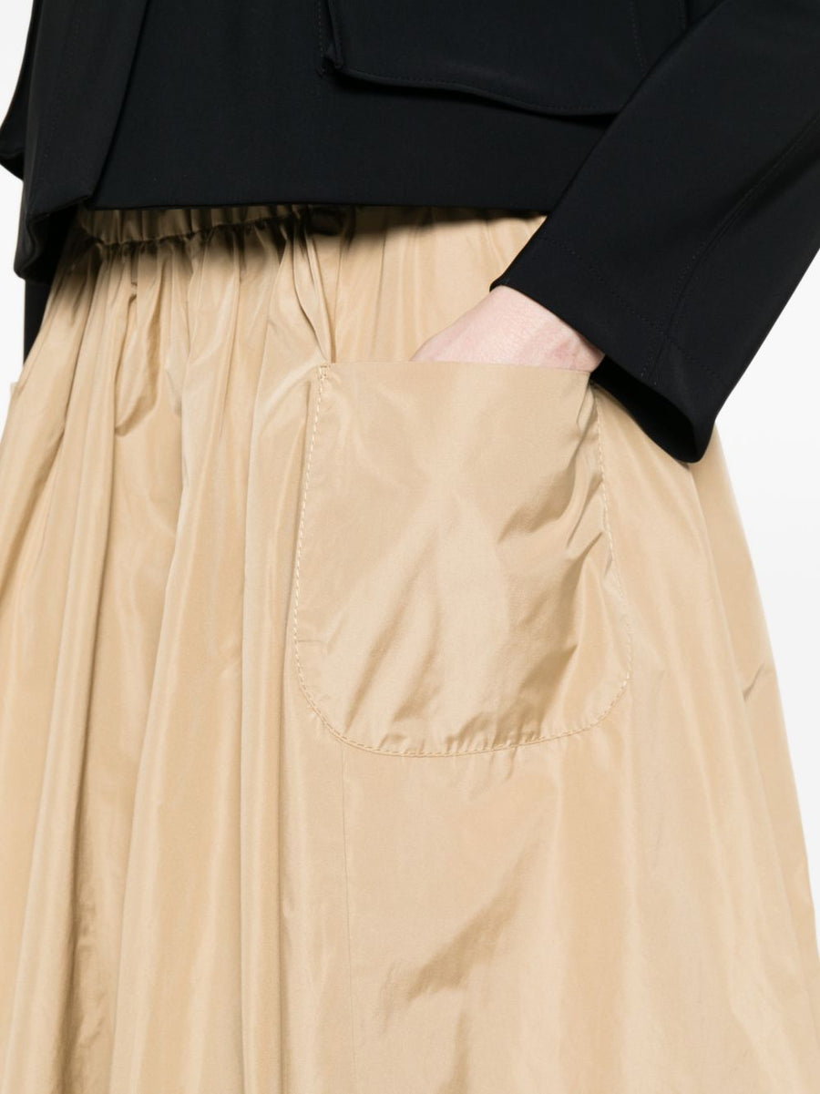 Susanne Bommer A Line Midi Skirt Beige Polyester 100 Front Pockets Elastic Waistband Women