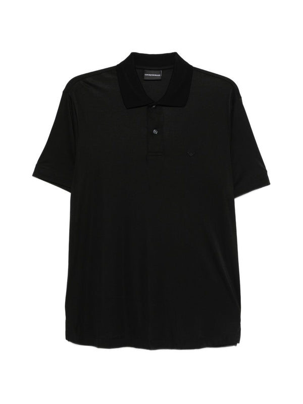 Emporio Armani Logo Polo Shirt For Men - Luxurious Silk-Modal Blend, Signature Logo, Versatile Everyday Wear