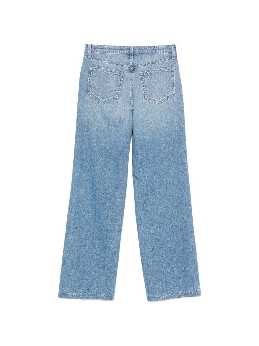 L'Agence Scottie Denim Jeans For Women Navy 100 Percent Cotton Five Pocket Concealed Fly Belt Loops Timeless