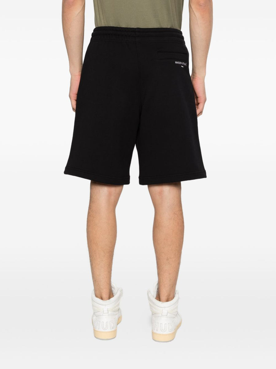 Maison Kitsuné Cotton Shorts for Men Premium Breathable Everyday Essential Drawstring Waist Black