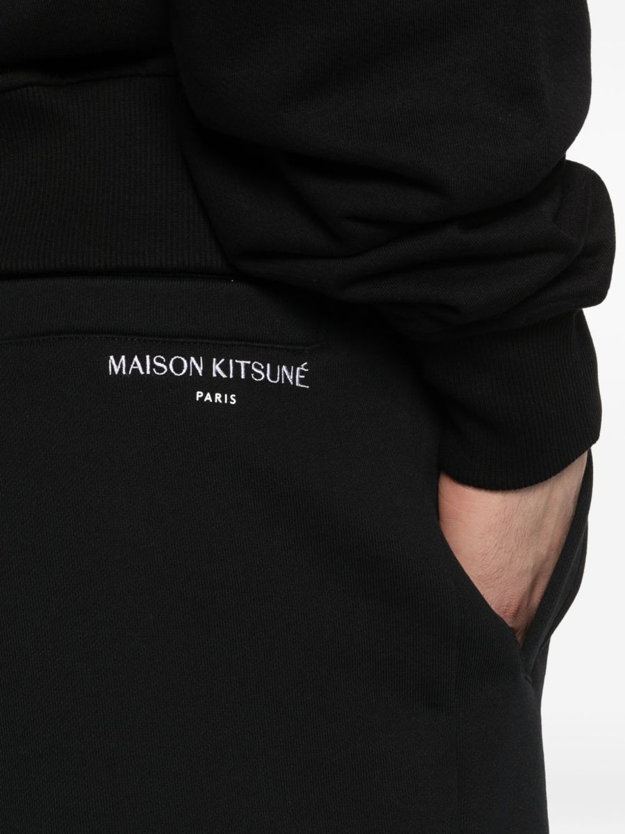 Maison Kitsuné Cotton Shorts for Men Premium Breathable Everyday Essential Drawstring Waist Black