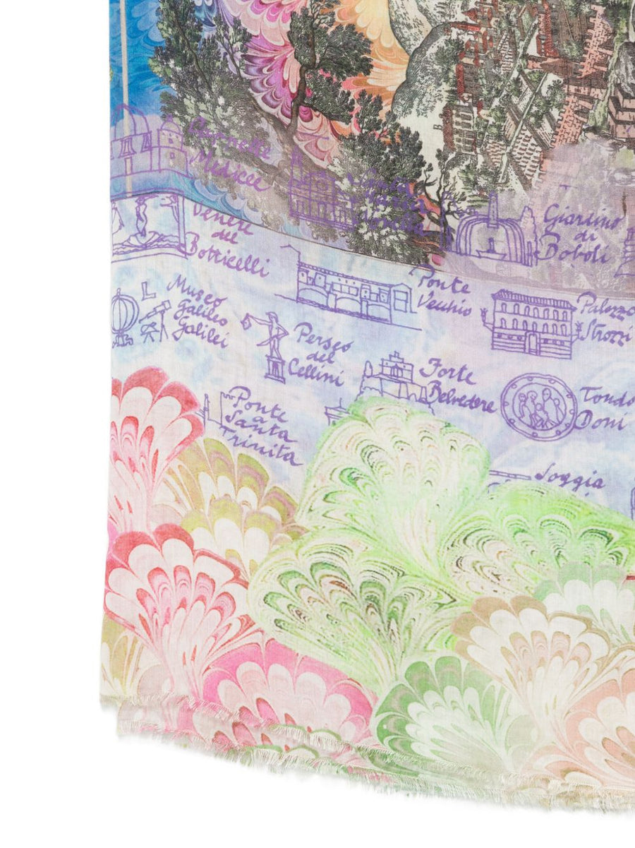 Faliero Sarti Fiorentina Silk Blend Stole For Women Lightweight Multicolor Drape Accessory