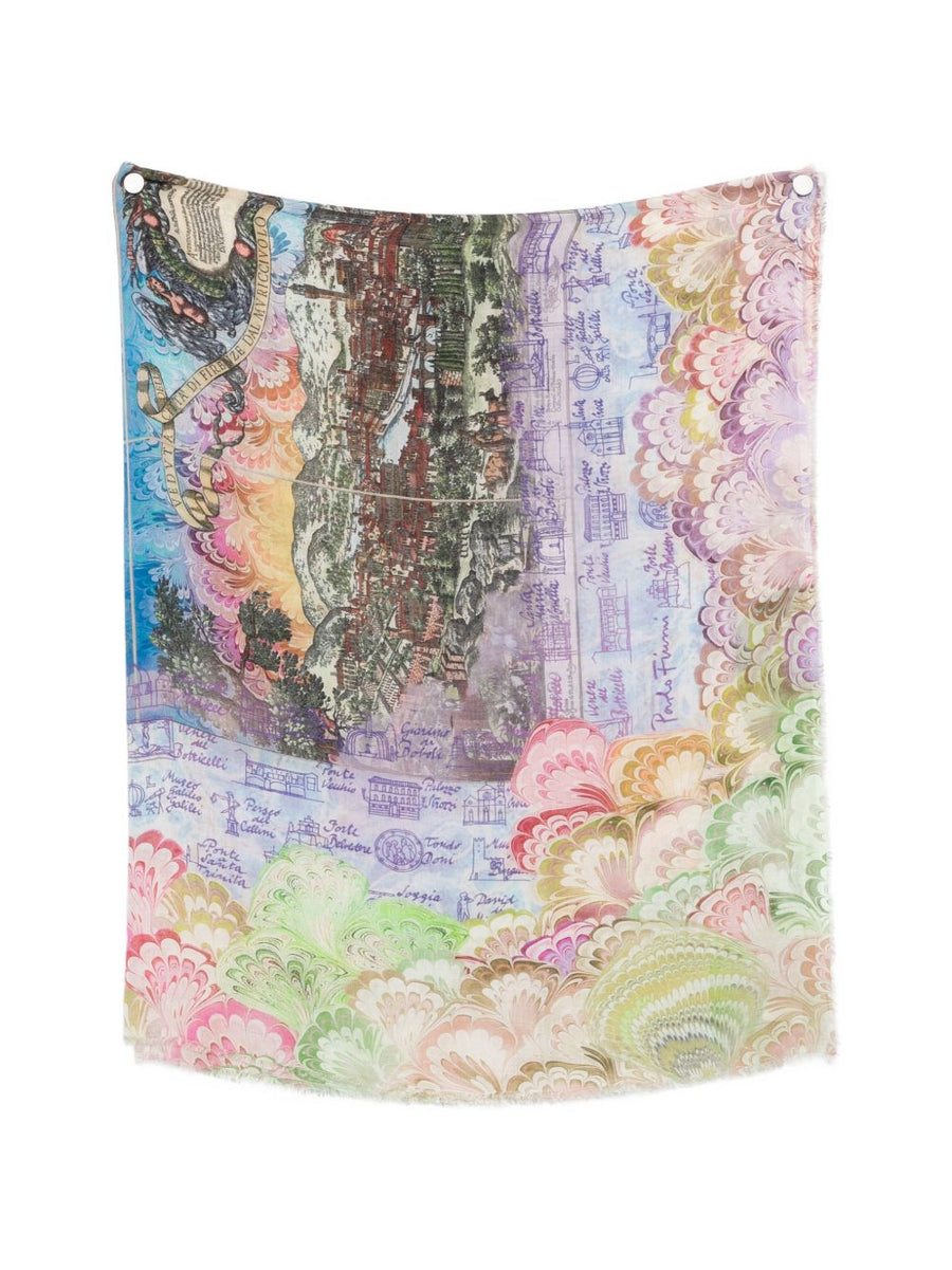 Faliero Sarti Fiorentina Silk Blend Stole For Women Lightweight Multicolor Drape Accessory