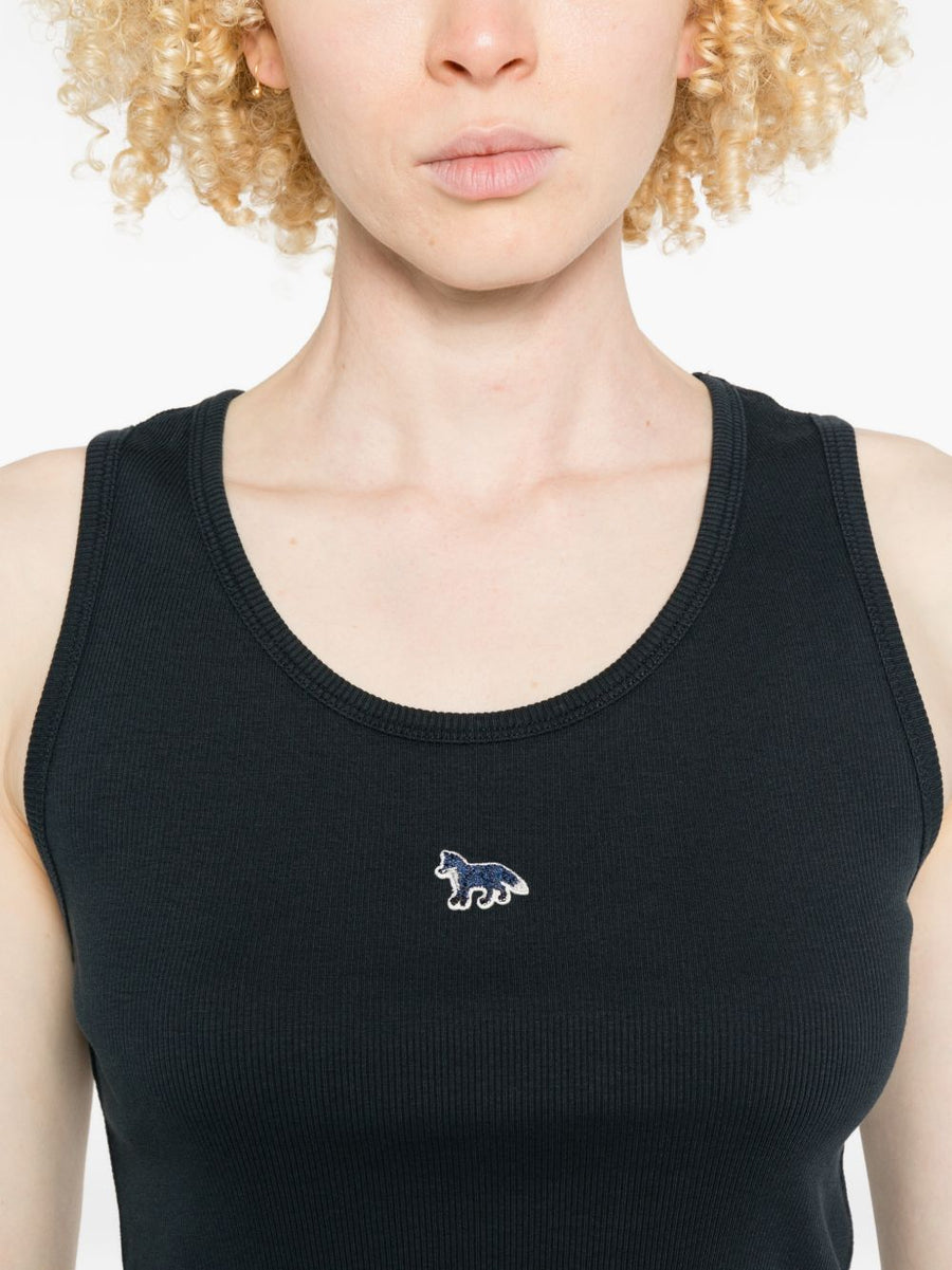 Maison Kitsuné Navy Organic Cotton Baby Fox Tank Top