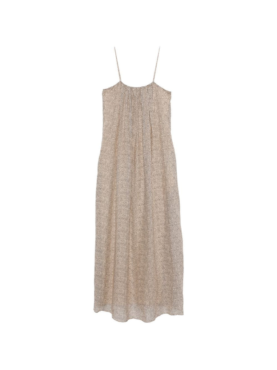Alysi Printed Midi Dress Breathable Ramie For Women Resort Wear Polished Warm Weather
