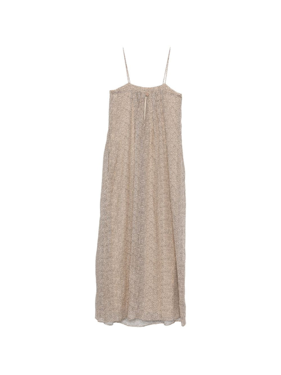 Alysi Printed Midi Dress Breathable Ramie For Women Resort Wear Polished Warm Weather