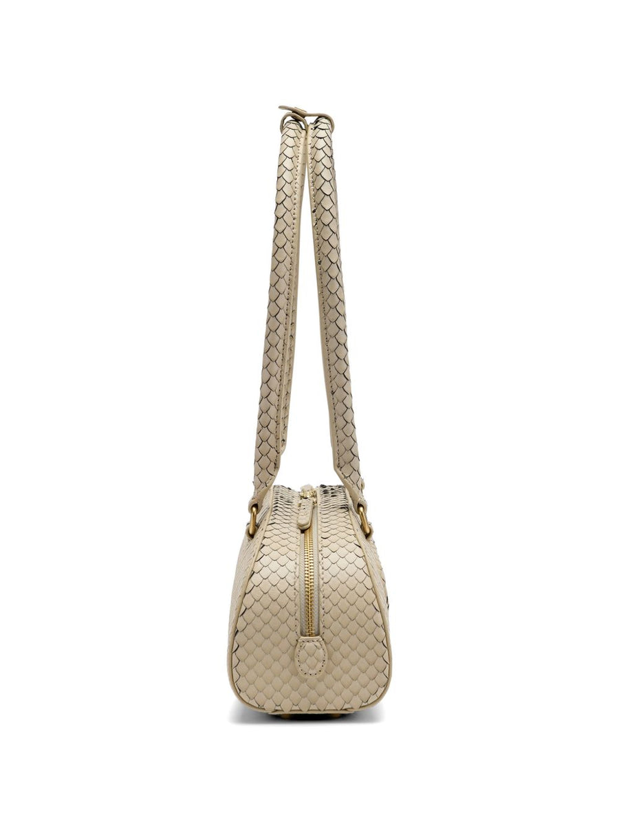 Diesel 1DR Dome Shoulder Bag For Women Compact PU Bag With Zip Closure Premium Kaki