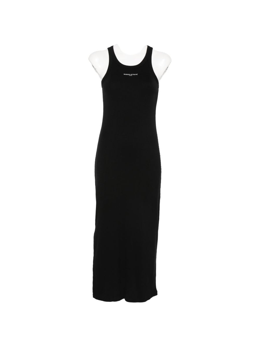 Maison Kitsuné Tank Dress Luxurious Premium Cotton Ribbed Knit For Women Versatile Essential