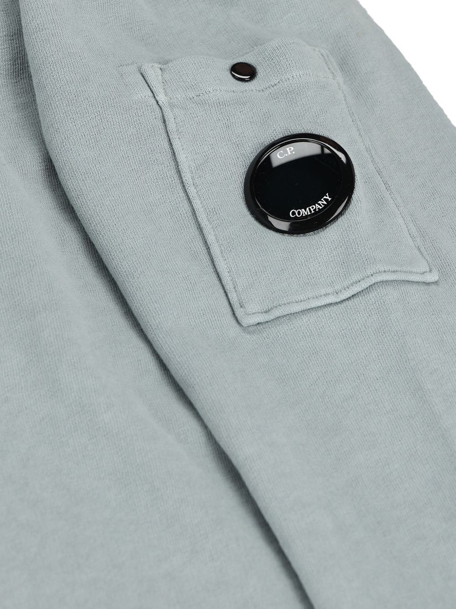 C.P. Company Mens Grey Cotton Crew Neck Sweatshirt With Patch Pocket For Casual Everyday Wear