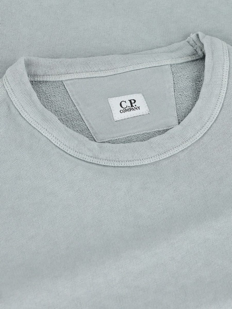 C.P. Company Mens Grey Cotton Crew Neck Sweatshirt With Patch Pocket For Casual Everyday Wear