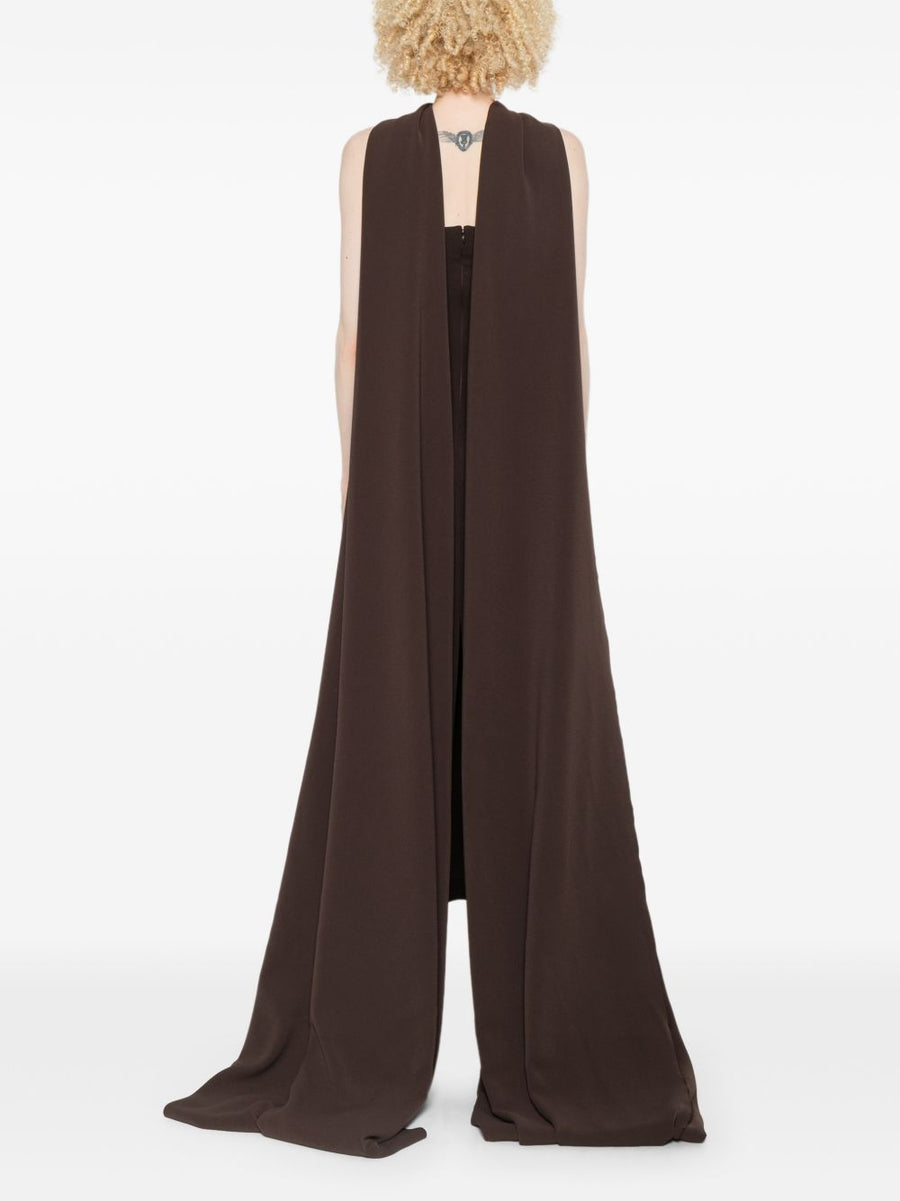 Solace London Martine Maxi Dress Strapless Cowl Neck Back Zip Train Detail Luxury Evening Wear For Women