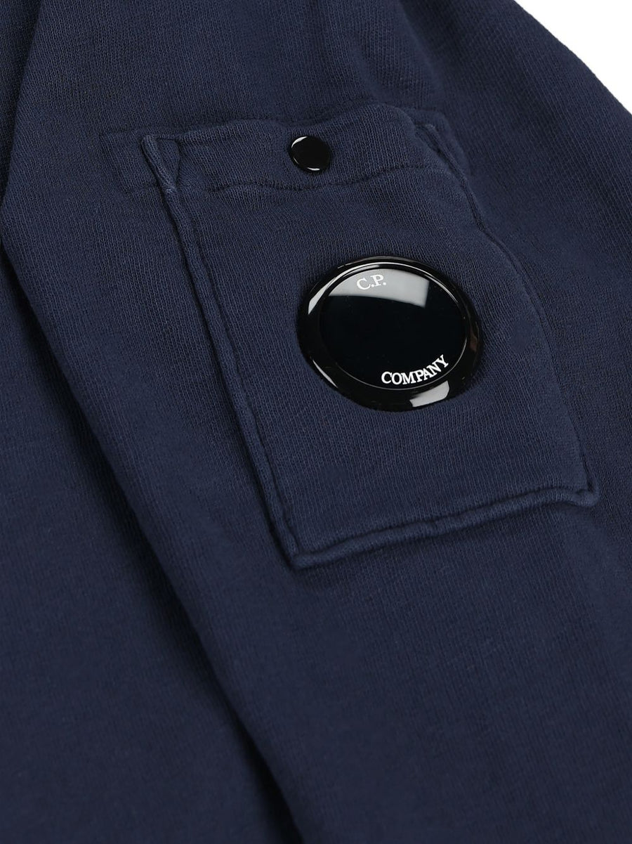 C.P. Company Cotton Sweatshirt For Men With Signature Lens Detail Navy Premium 100% Cotton