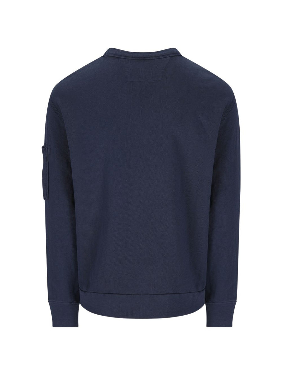 C.P. Company Cotton Sweatshirt For Men With Signature Lens Detail Navy Premium 100% Cotton