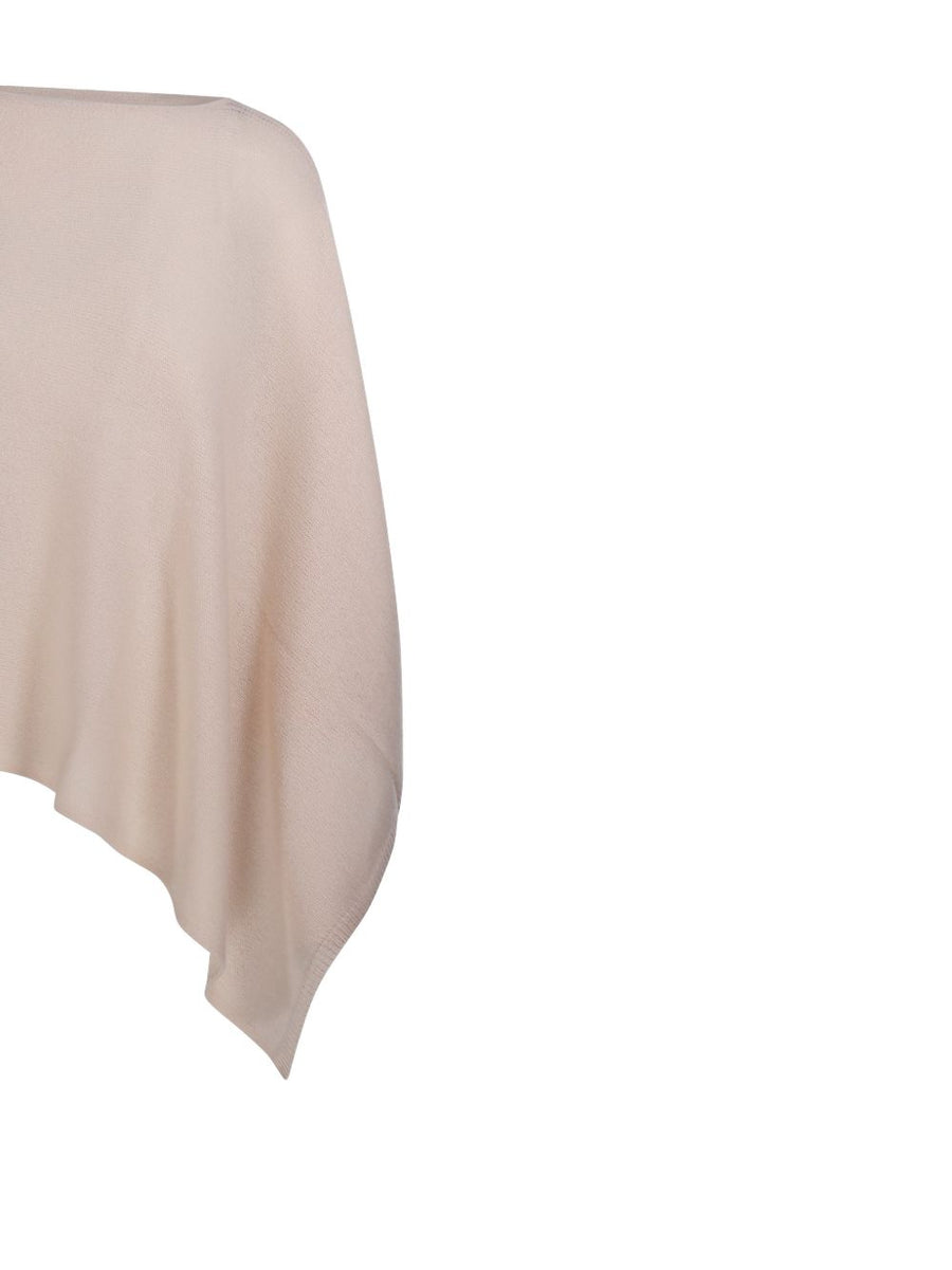 Beyou Asymmetric Knit Poncho For Women Lightweight Draped Jacket One Size Ivory Luxurious Layering Essential