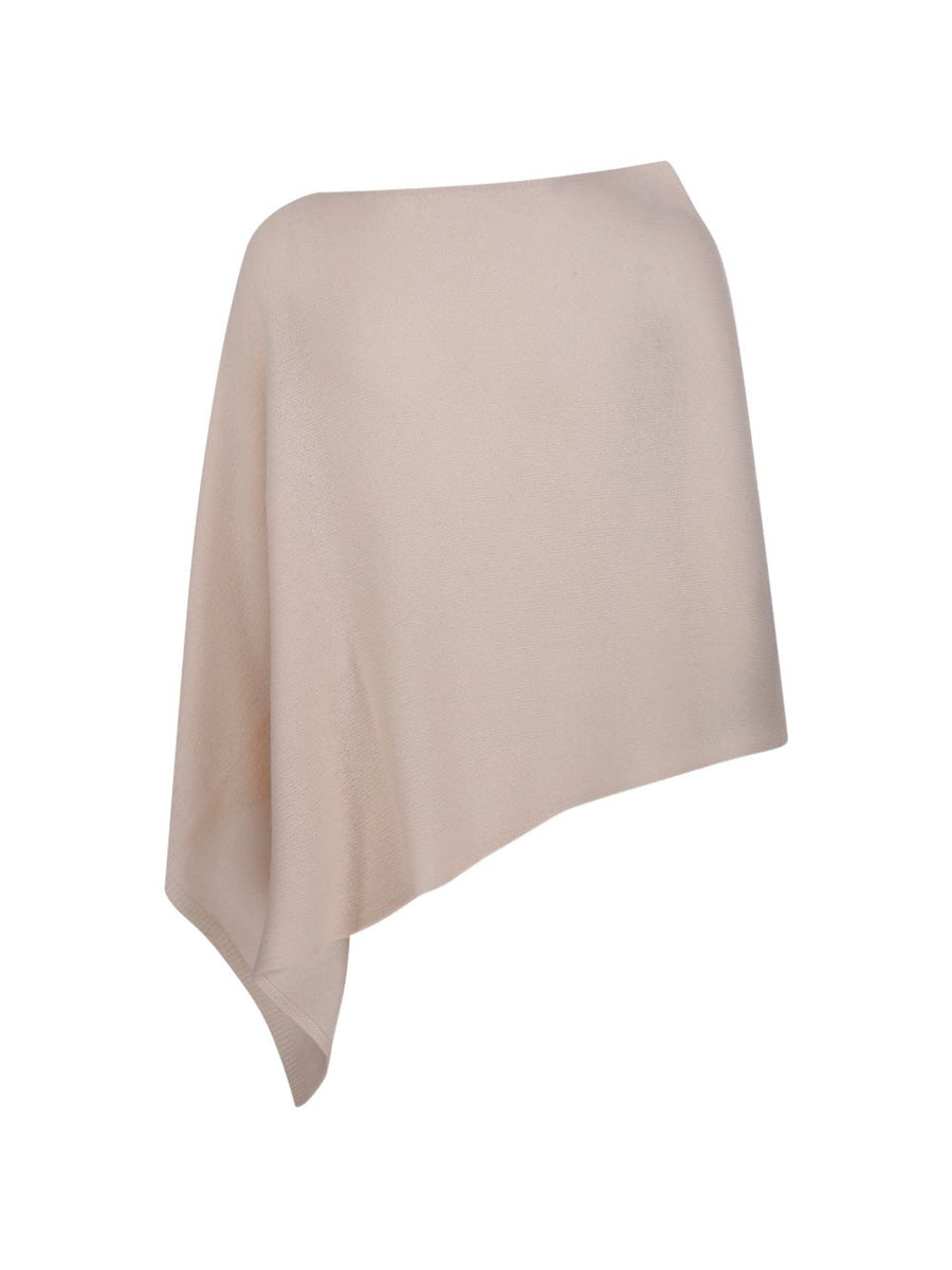 Beyou Asymmetric Knit Poncho For Women Lightweight Draped Jacket One Size Ivory Luxurious Layering Essential