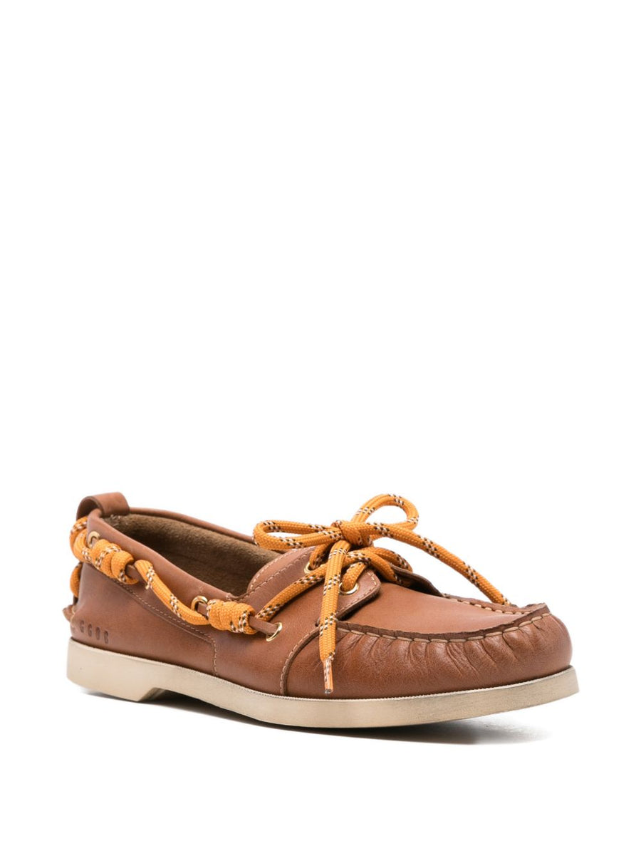 Golden Goose Cruise Loafer For Women Luxury Calf Leather With Lace Up Fastening And 2 Cm Heel