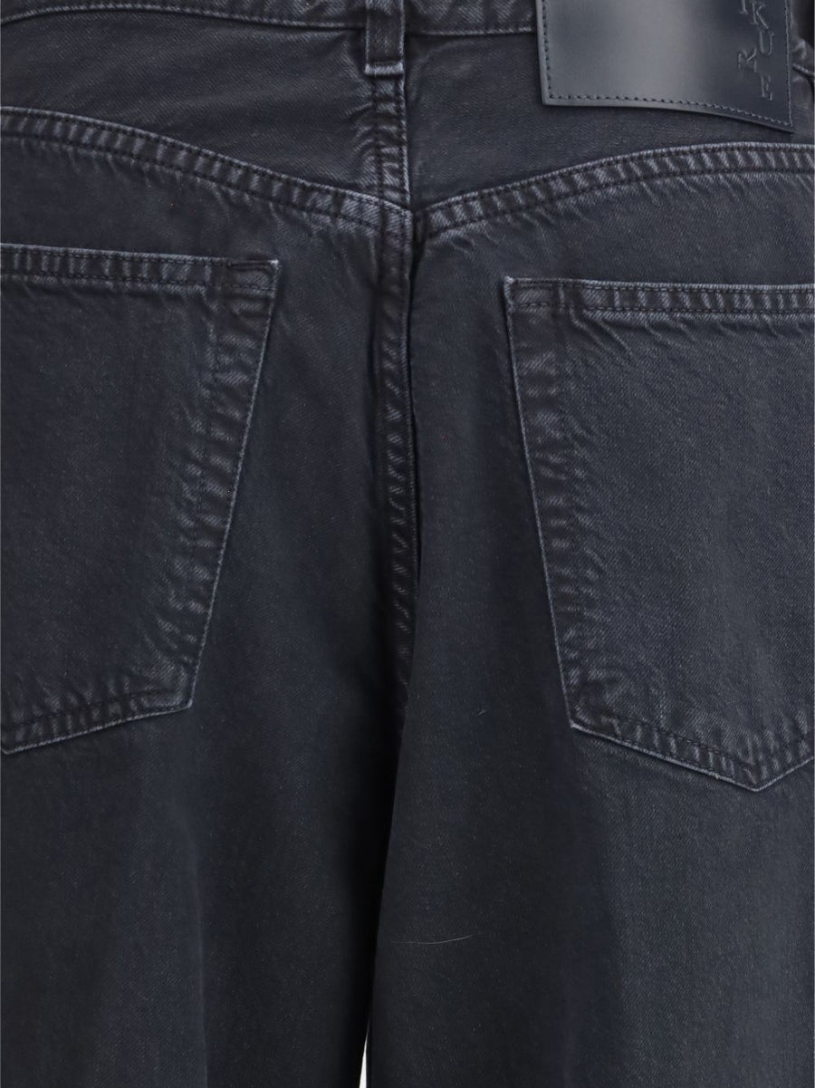 Haikure Bethany Wide Leg Denim Jeans For Women Black Denim With Dark Grey Panel Versatile Everyday Wear