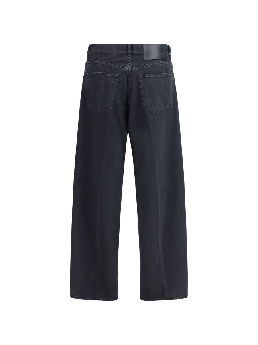 Haikure Bethany Wide Leg Denim Jeans For Women Black Denim With Dark Grey Panel Versatile Everyday Wear