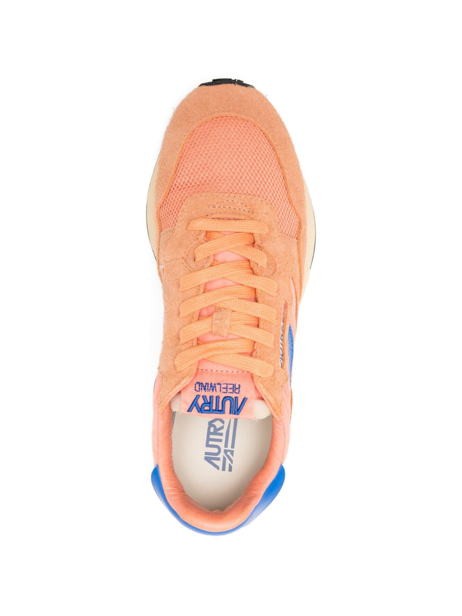 Autry Reelwind Low Suede Sneakers For Men Bold Orange Suede Low Profile Comfort Everyday