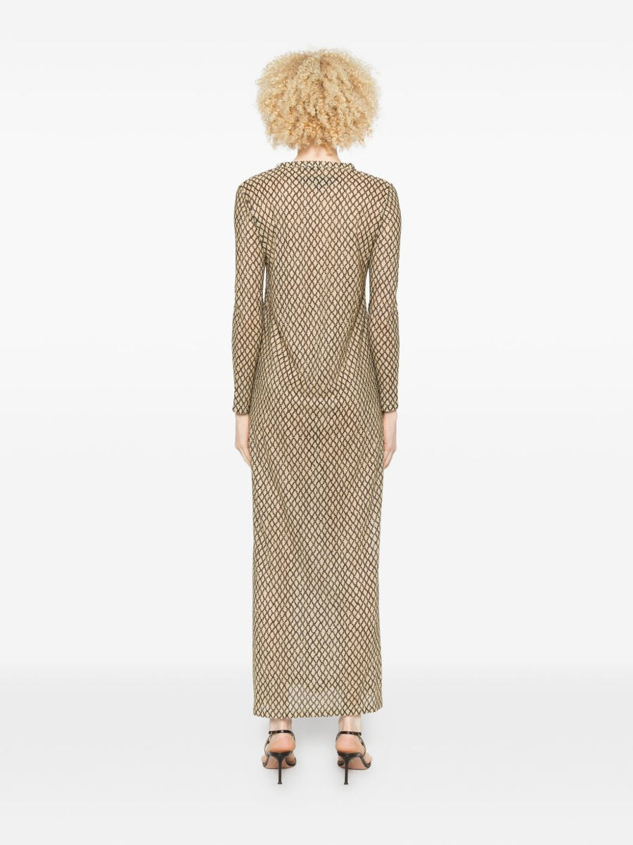Siyu V Neck Long Sleeve Kaftan Dress For Women Beige Print Relaxed Silhouette Effortless Chic