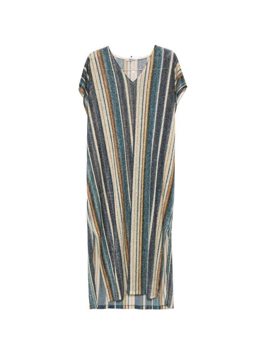 Siyu Striped Kaftan Dress For Women Breezy Shimmer
