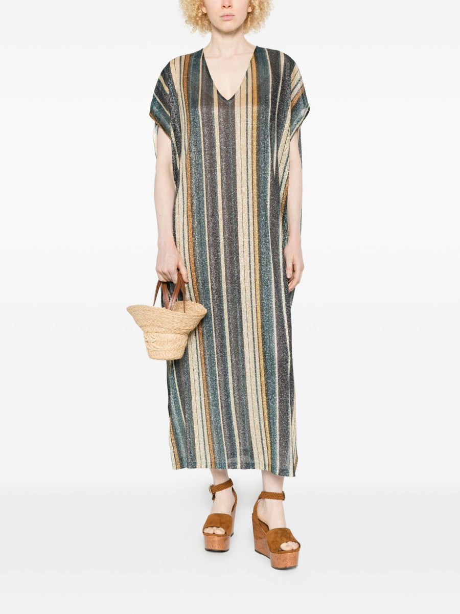 Siyu Striped Kaftan Dress For Women Breezy Shimmer