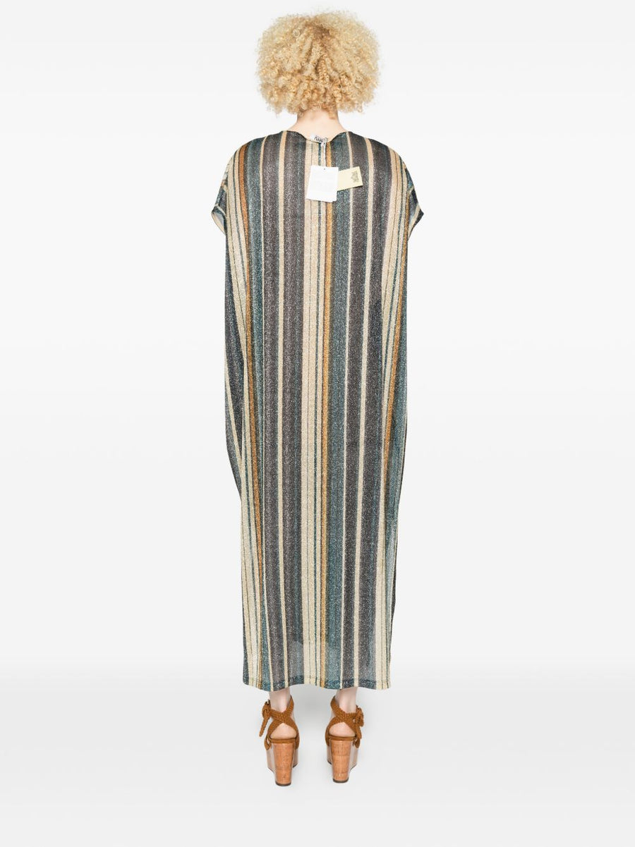 Siyu Striped Kaftan Dress For Women Breezy Shimmer